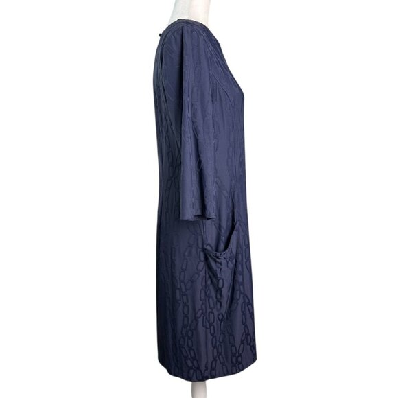 Joseph Ribkoff Midnight Blue Chain-Link Knee-length Dress POCKETS Women's 12 - Picture 6 of 8